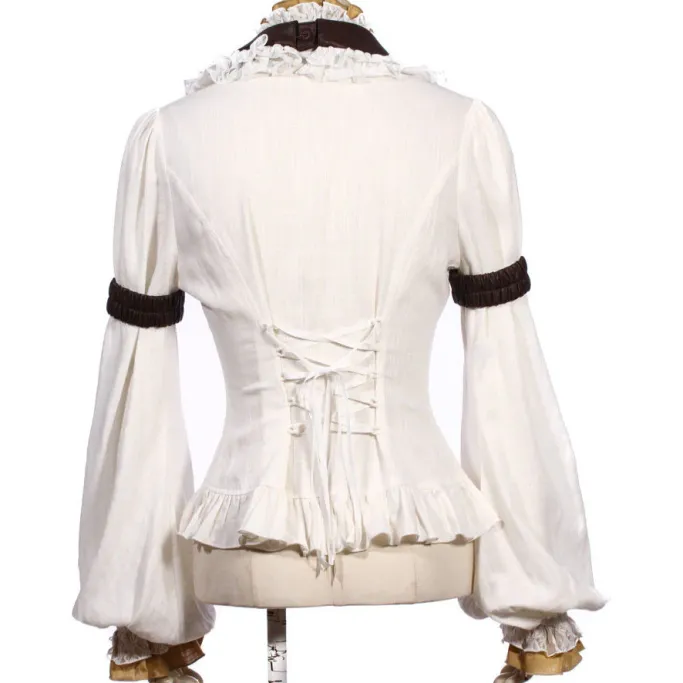 RQBL White Jabot and Wristbands