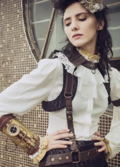 RQBL White Jabot and Wristbands