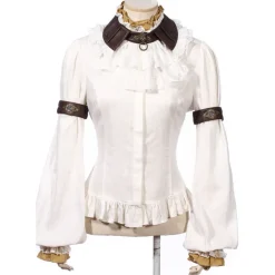 RQBL White Jabot and Wristbands
