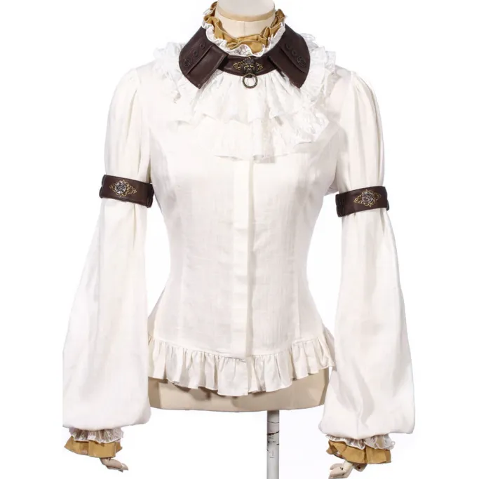 RQBL White Jabot and Wristbands