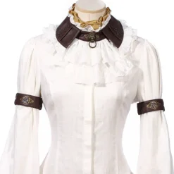 RQBL White Jabot and Wristbands