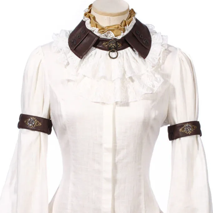 RQBL White Jabot and Wristbands