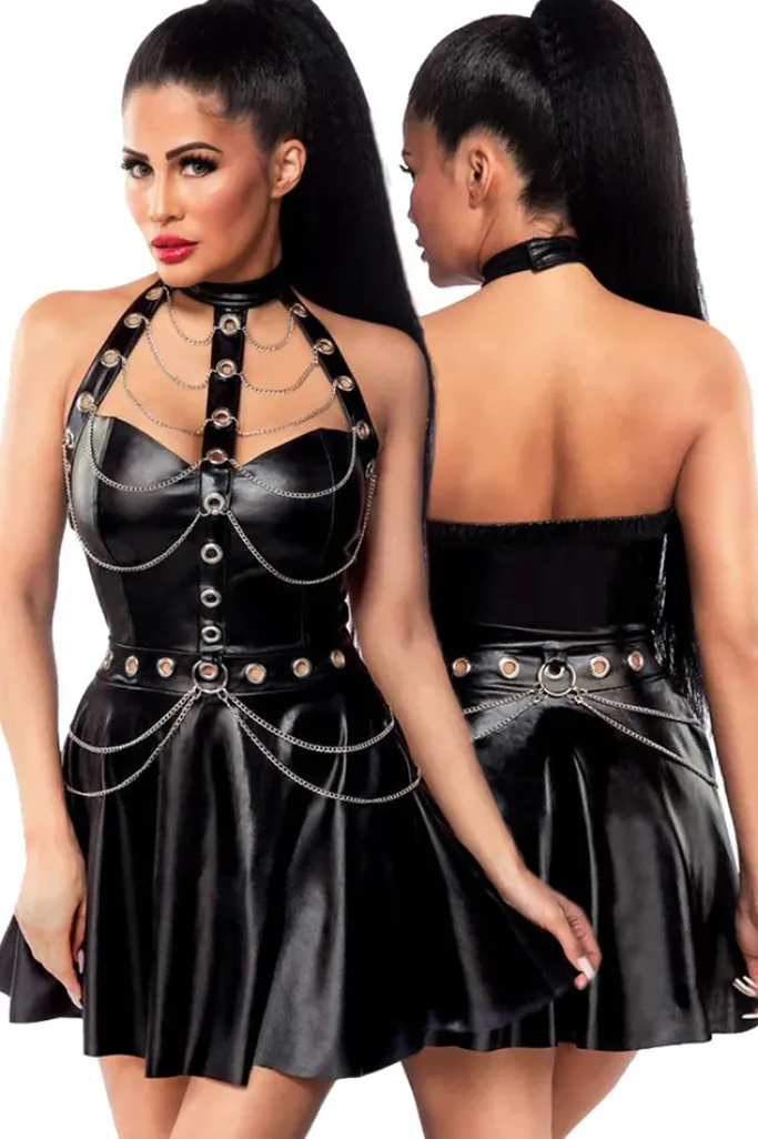 Saresia Flared Wetlook Dress