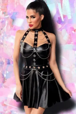 Saresia Flared Wetlook Dress