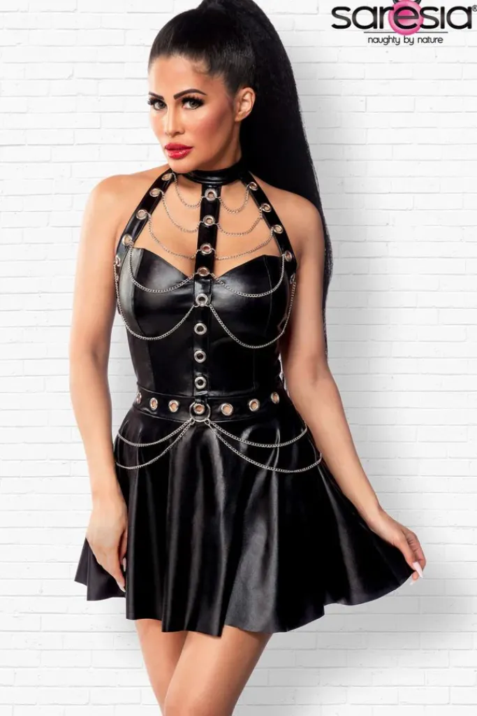 Saresia Flared Wetlook Dress
