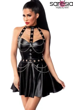 Saresia Flared Wetlook Dress