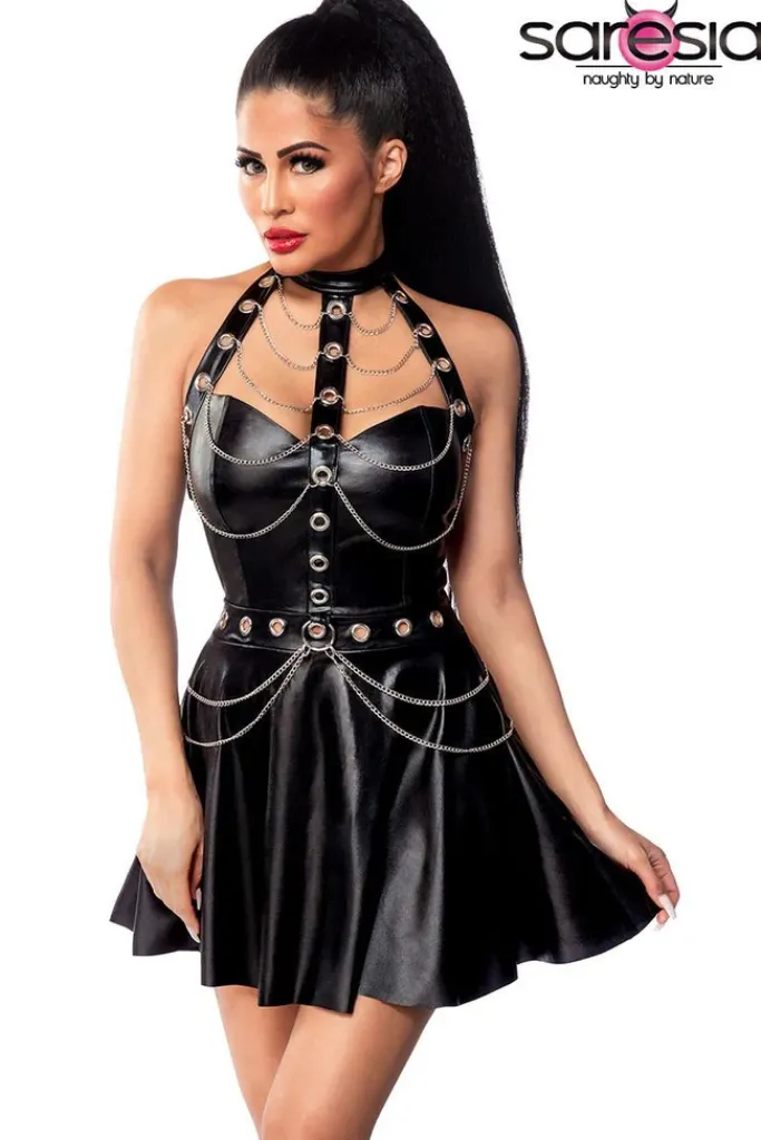 Saresia Flared Wetlook Dress