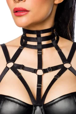 Saresia Harness Flared Mini Wetlook Dress