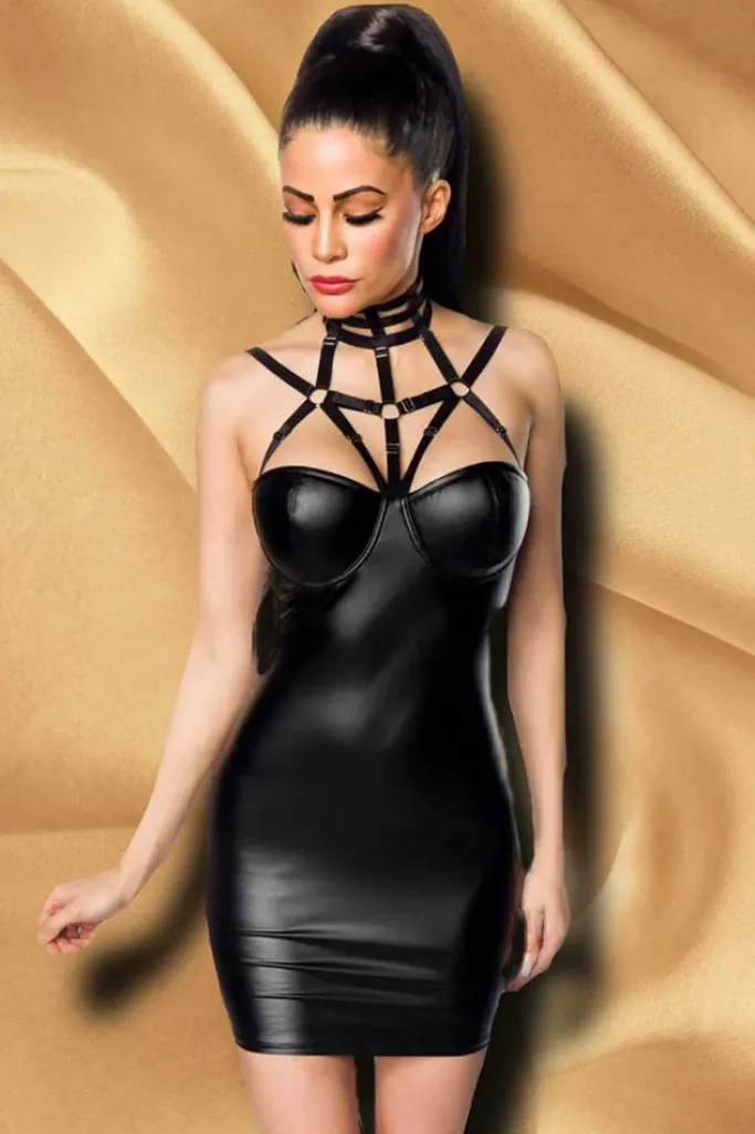Saresia Harness Wetlook Mini Dress