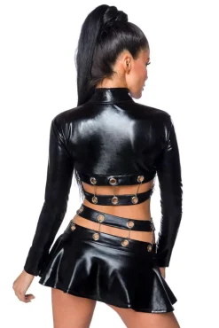 Saresia Metal Wetlook Set with Skirt (XL)