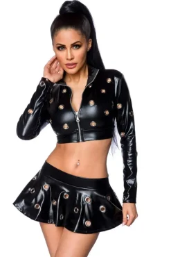 Saresia Metal Wetlook Set with Skirt (L)