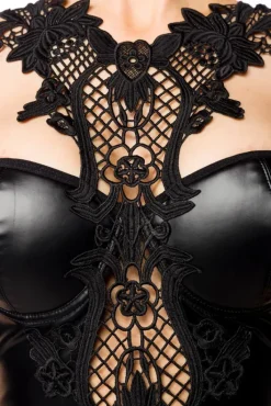 Saresia Wetlook and Lace Dress