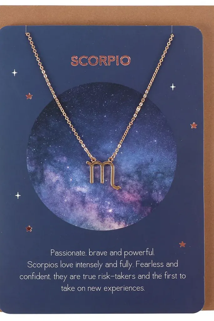 Something Different Scorpio Zodiac Necklace Card