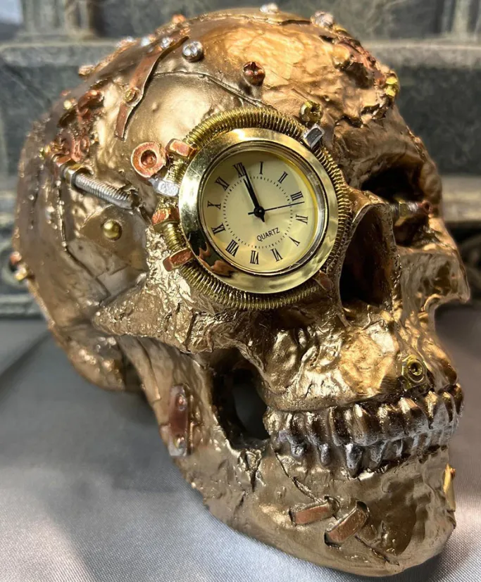 Nemesis Now Scrapped Steampunk Skull
