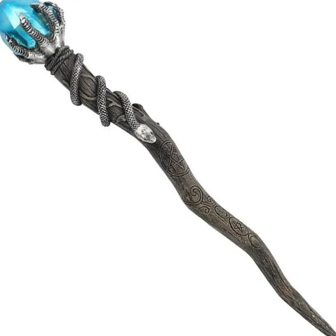 Something Different Silver Claw Wand with Blue Gem