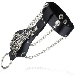 Gothic and Steampunk Jewellery Skeleton Hand Chain Cuff Bracelet