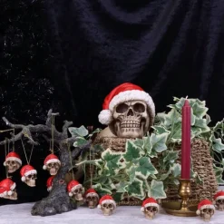 Nemesis Now Skull Christmas Tree Silent Night Bauble 4.3cm. Set of 12