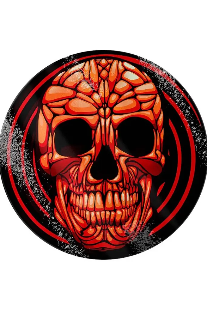 Grind Skull Circle Glass Chopping Board