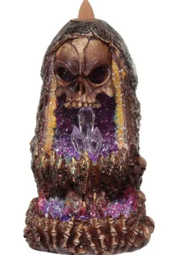 Puckator Skull Crystal Cave LED Backflow Incense Burner