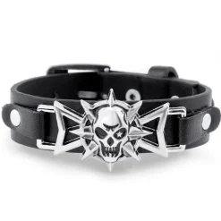 Gothic and Steampunk Jewellery Skull Star Cuff Bracelet