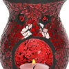 Something Different Small Red Crackle Glass Oil Burner