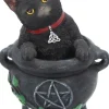 Nemesis Now Smudge Black Cat Cauldron Figurine