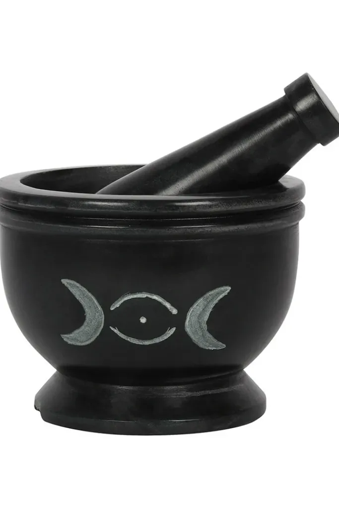 Something Different Soap Stone Triple Moon Pestle and Mortar
