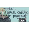 Something Different Ssshhh Spell Casting in Progress Cat Wall Plaque Door Sign