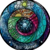 Grind Stained Glass Spectroscope Glass Chopping Board
