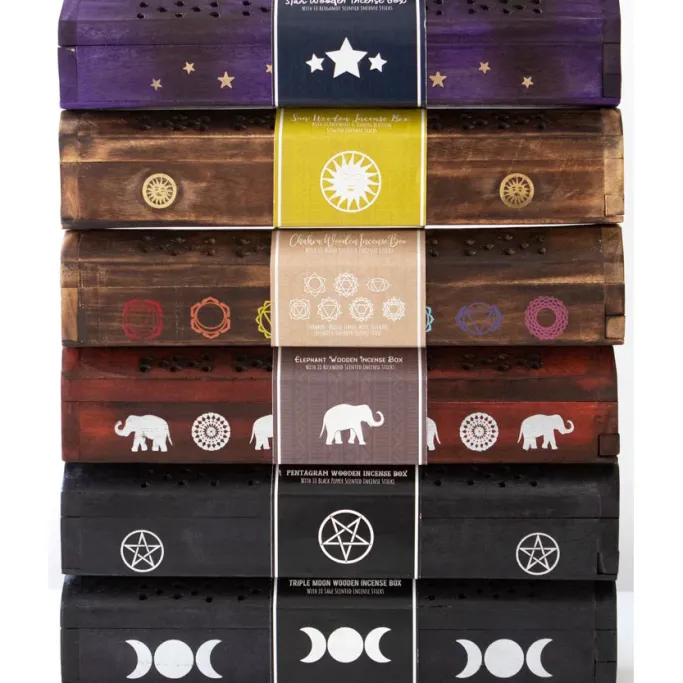 Something Different Star Wooden Bergamot Incense Box Set