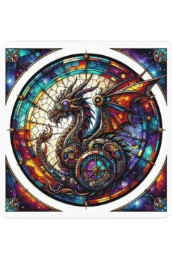 Oakhart Industries Steampunk Black Dragon Coaster Art040