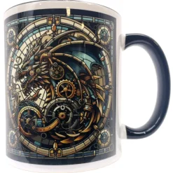 Oakhart Industries Steampunk Blue Dragon Mug Art031