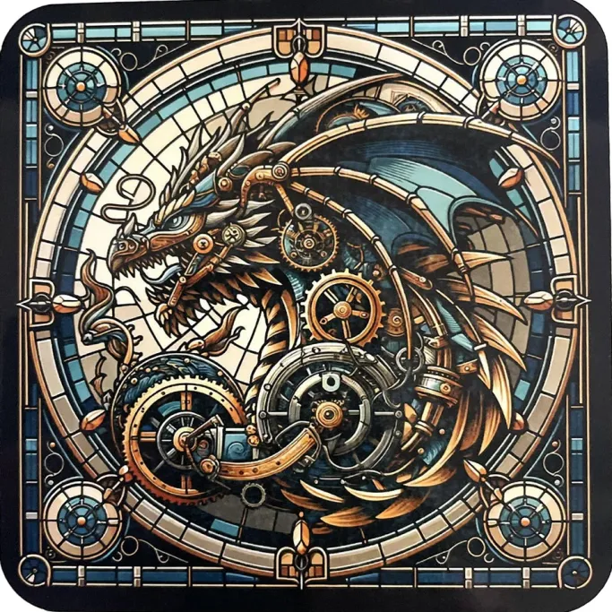 Oakhart Industries Steampunk Blue Dragon Mug Art031