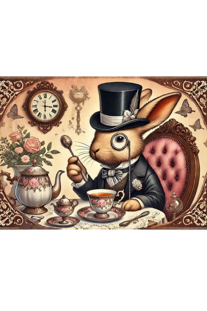 Oakhart Industries Steampunk Bunny Glass Chopping Board