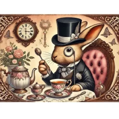 Oakhart Industries Steampunk Bunny Glass Chopping Board