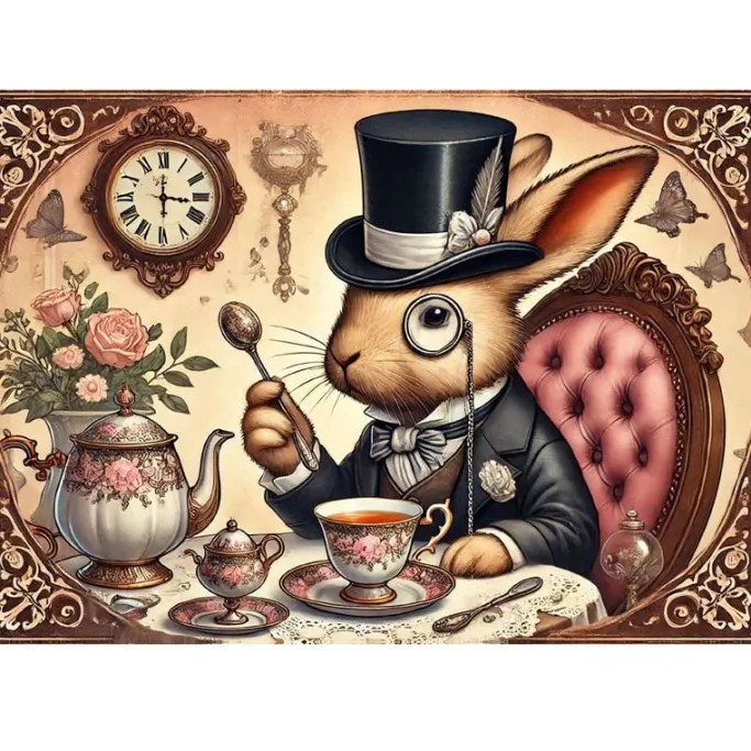 Oakhart Industries Steampunk Bunny Glass Chopping Board