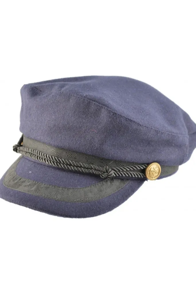 Euro Accessories Steampunk Captains Breton Cap Navy Blue