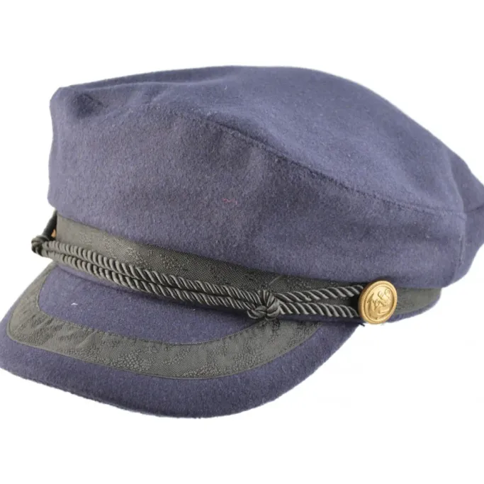 Euro Accessories Steampunk Captains Breton Cap Navy Blue