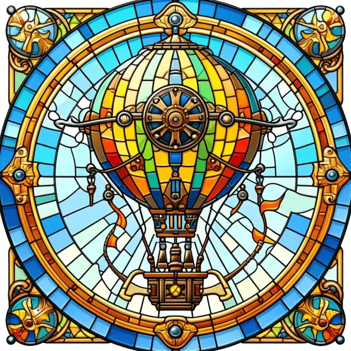 Oakhart Industries Steampunk Classic Air Balloon Art029