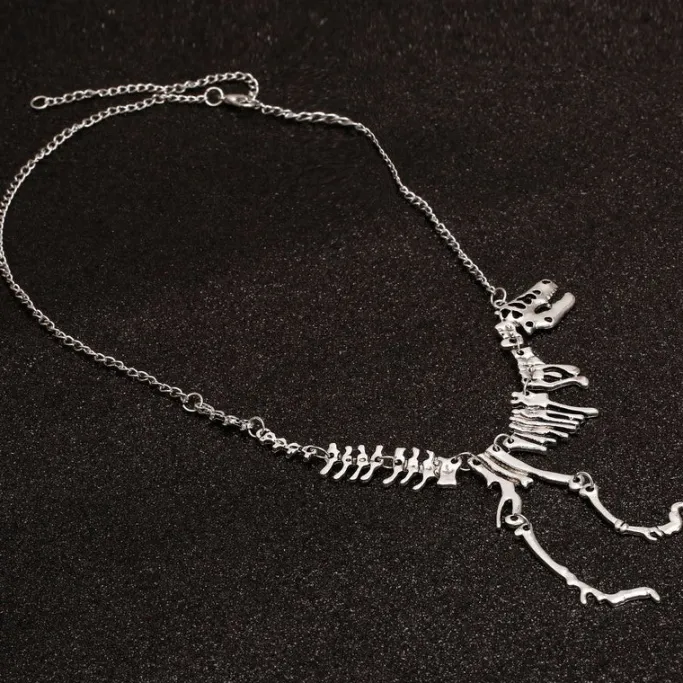 Gothic and Steampunk Jewellery Steampunk Dinosaur Skeleton Necklace