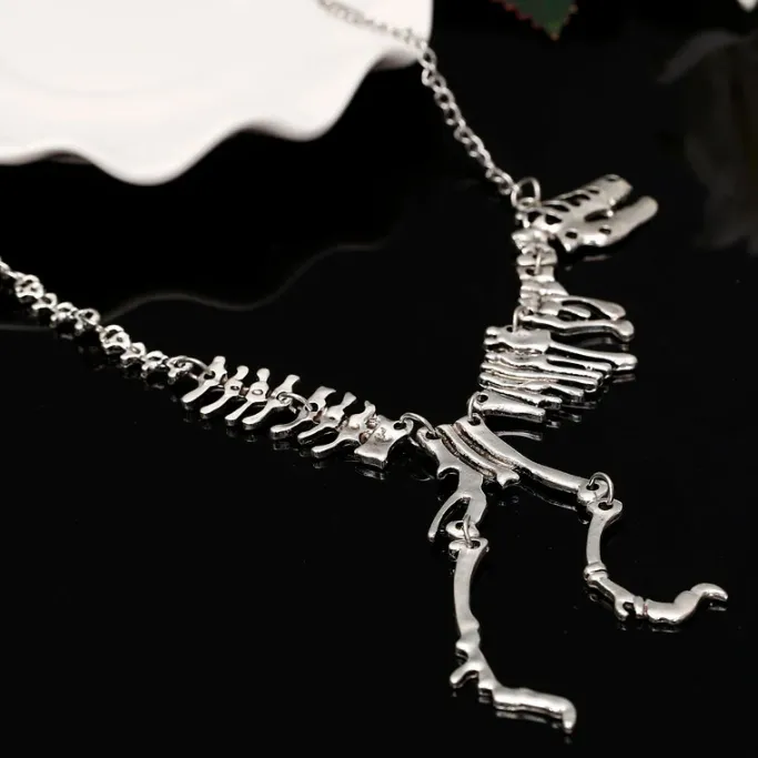 Gothic and Steampunk Jewellery Steampunk Dinosaur Skeleton Necklace
