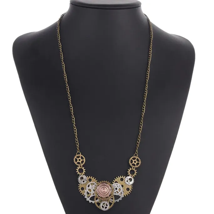 Gothic and Steampunk Jewellery Steampunk Gears Necklace