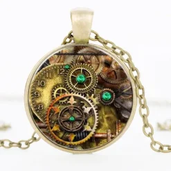 Gothic and Steampunk Jewellery Steampunk Gears Pendant Necklace