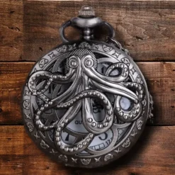 Pocketwatches Steampunk Gunmetal Octopus Pocket Watch