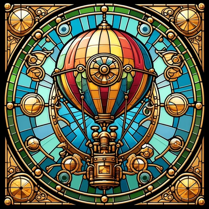Oakhart Industries Steampunk Hot Air Balloon Mug Art026