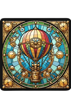 Oakhart Industries Steampunk Hot Air Balloon Coaster Art037