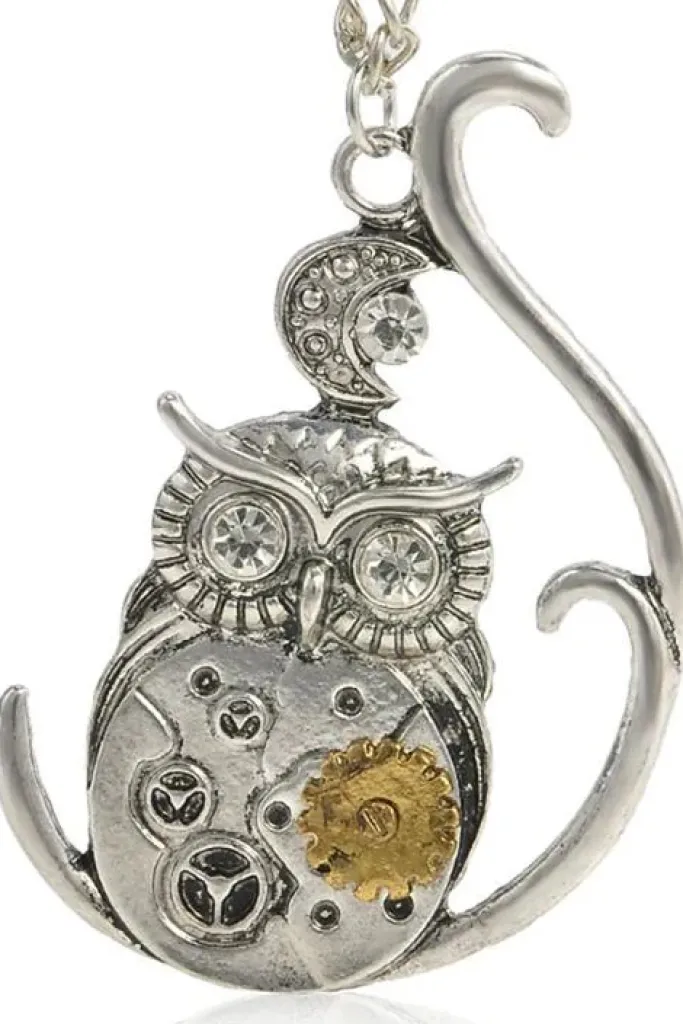 Gothic and Steampunk Jewellery Steampunk Owl Necklace