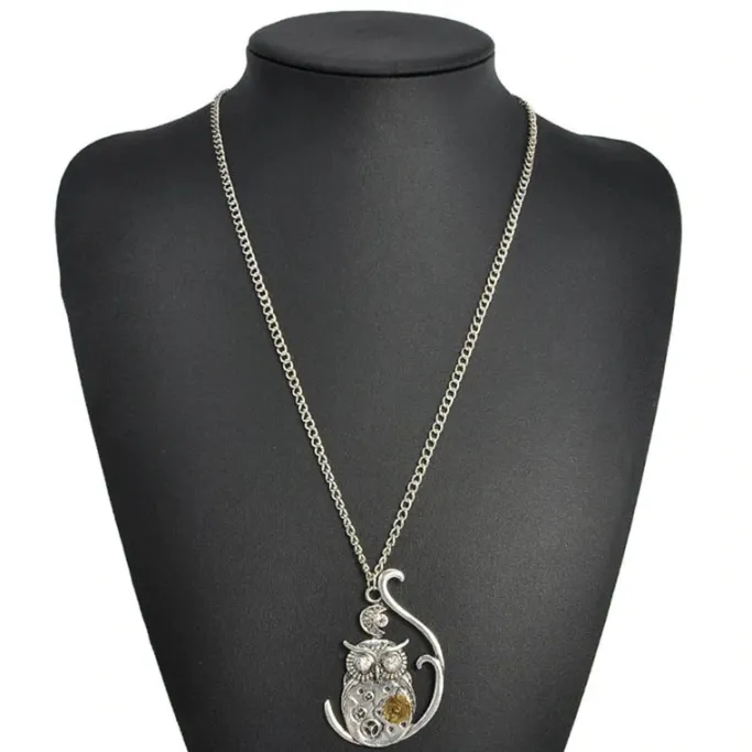 Gothic and Steampunk Jewellery Steampunk Owl Necklace