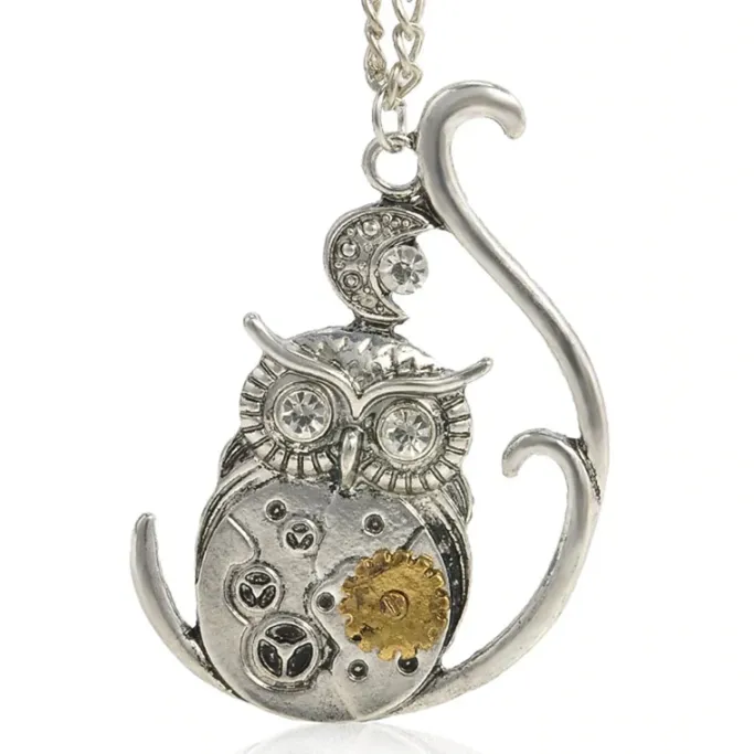 Gothic and Steampunk Jewellery Steampunk Owl Necklace