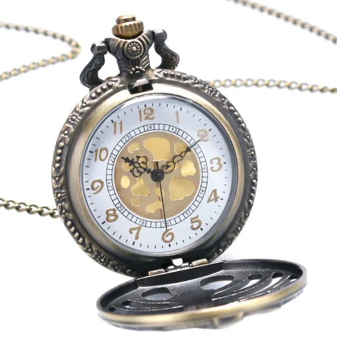 Pocketwatches Steampunk Pocket Watch with Ribcage on Necklace Chain